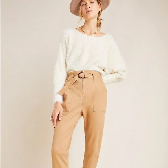 Anthropologie Ember Eyelash Furry Ivory Pullover Dolman Sweater - Picture 2 of 14